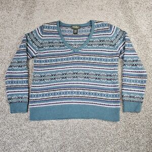 Vtg Eddie Bauer Collectibles Womens Petite Medium Fair Isle Nordic Angora Blend